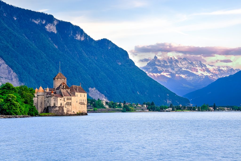 Scenic view from Montreux - The pearl of the Swiss Riviera